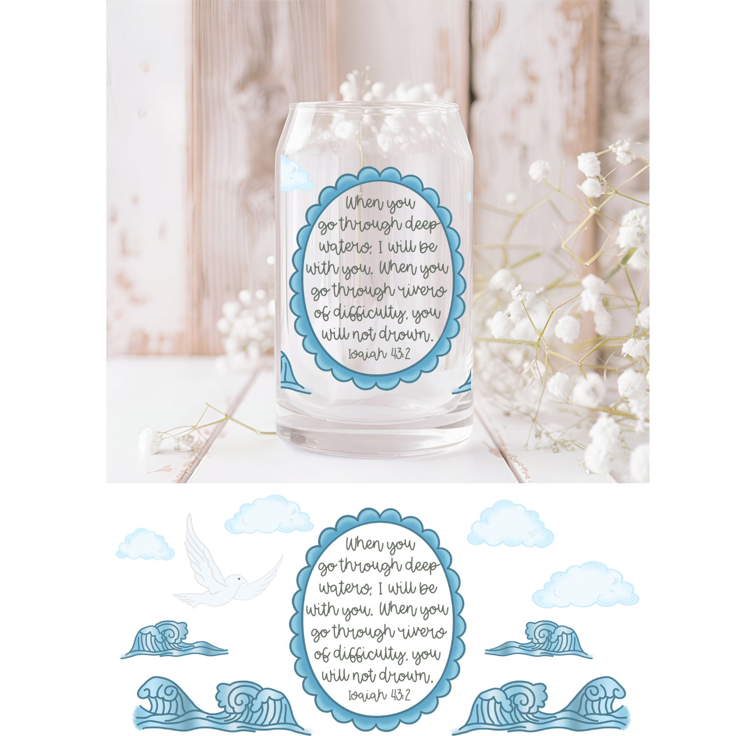 Isaiah 43:2 UVDTF Cup Wrap