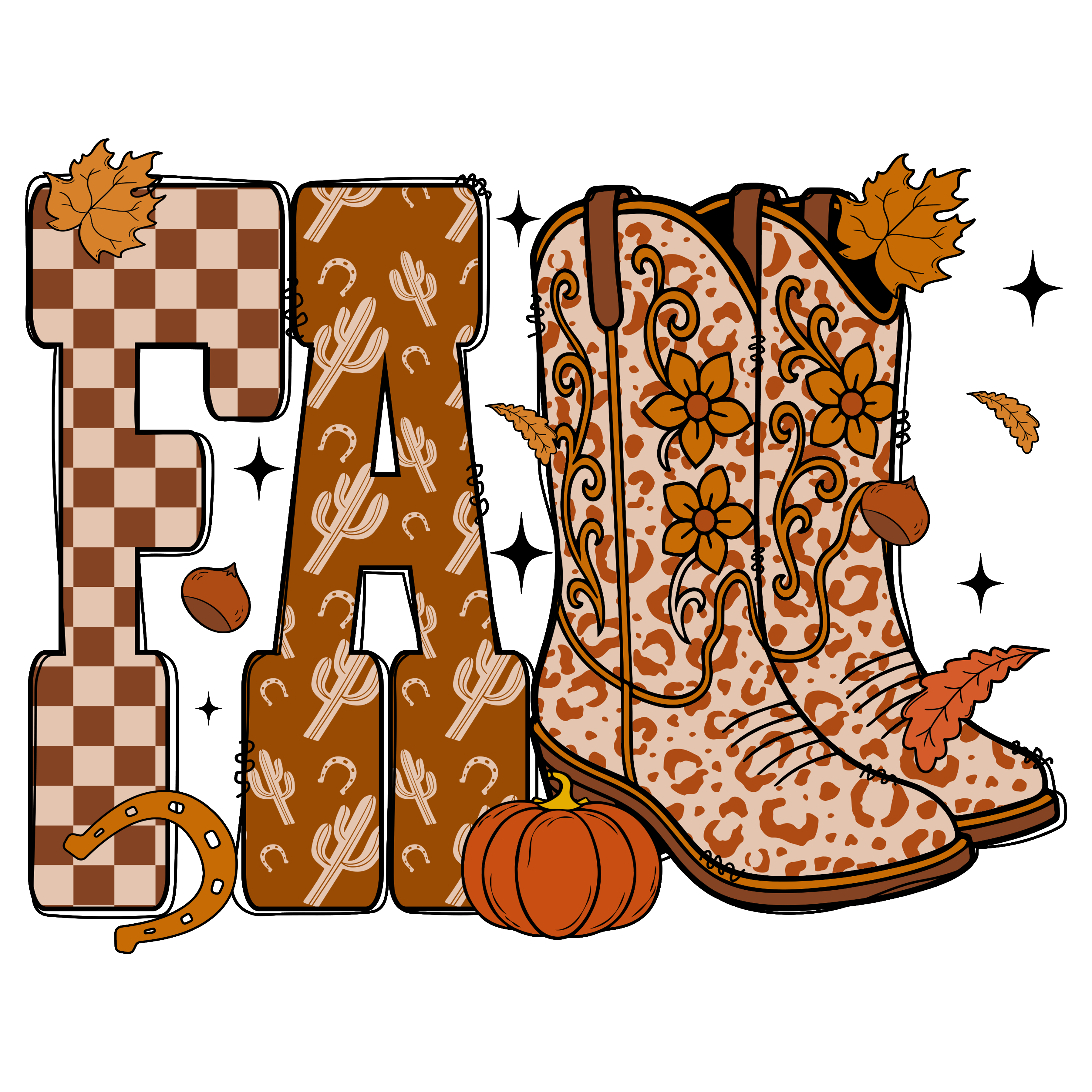 Patterned Fall Boots DTF Transfer