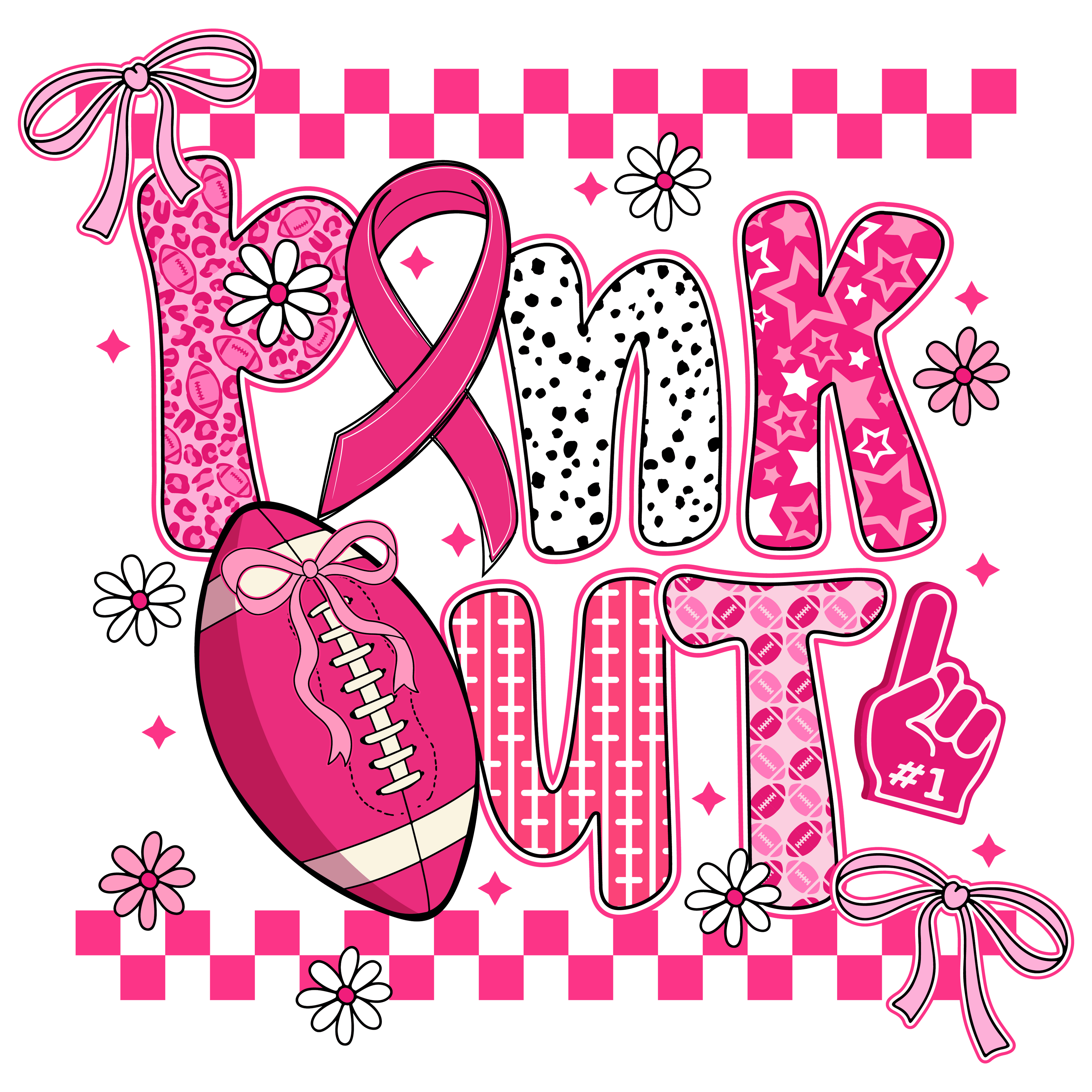 Pink Out Breast Cancer DTF Transfer