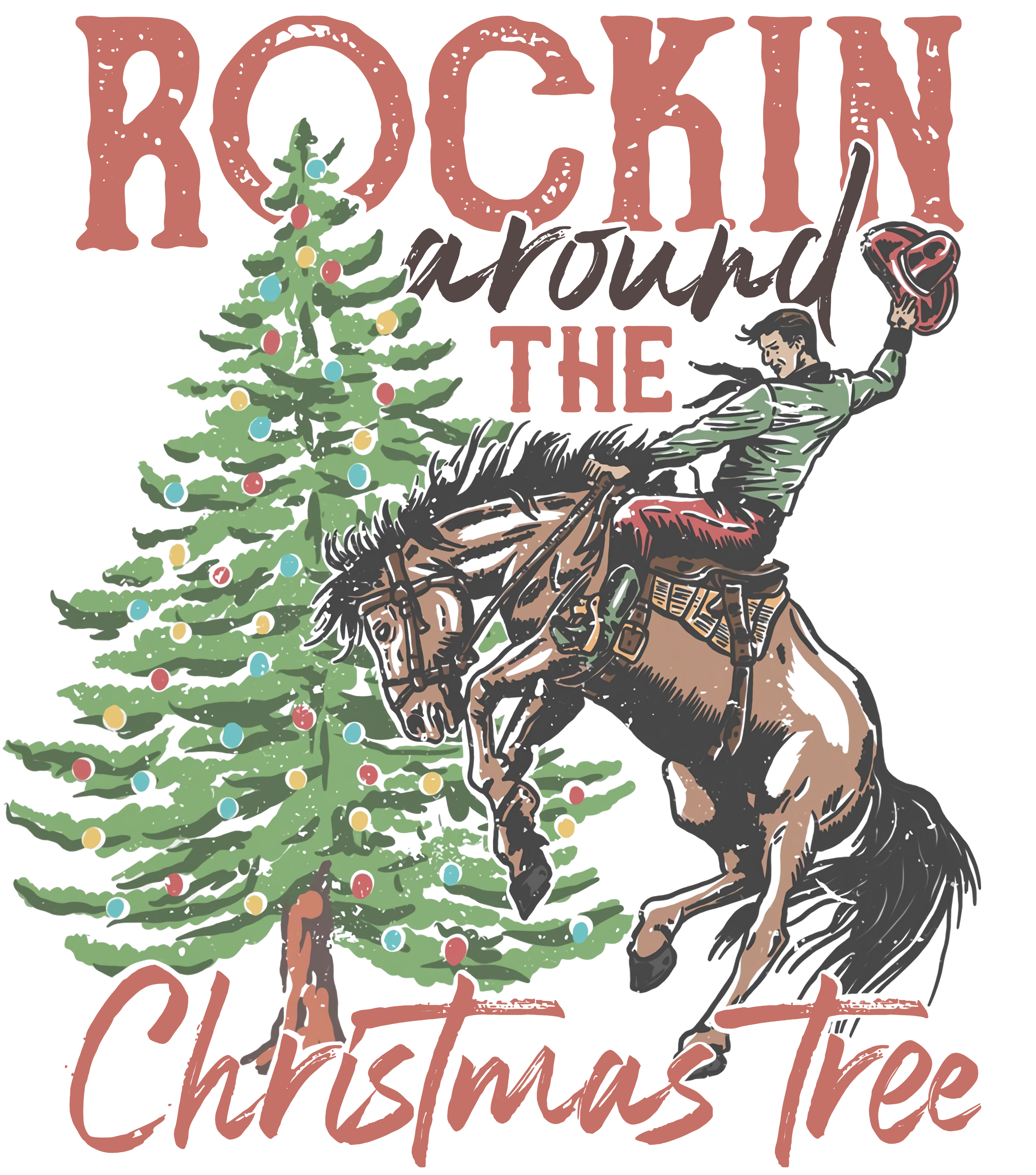 Rockin Round the Christmas Tree DTF Transfer