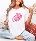 Floral Pink Football Breast Cancer Tee