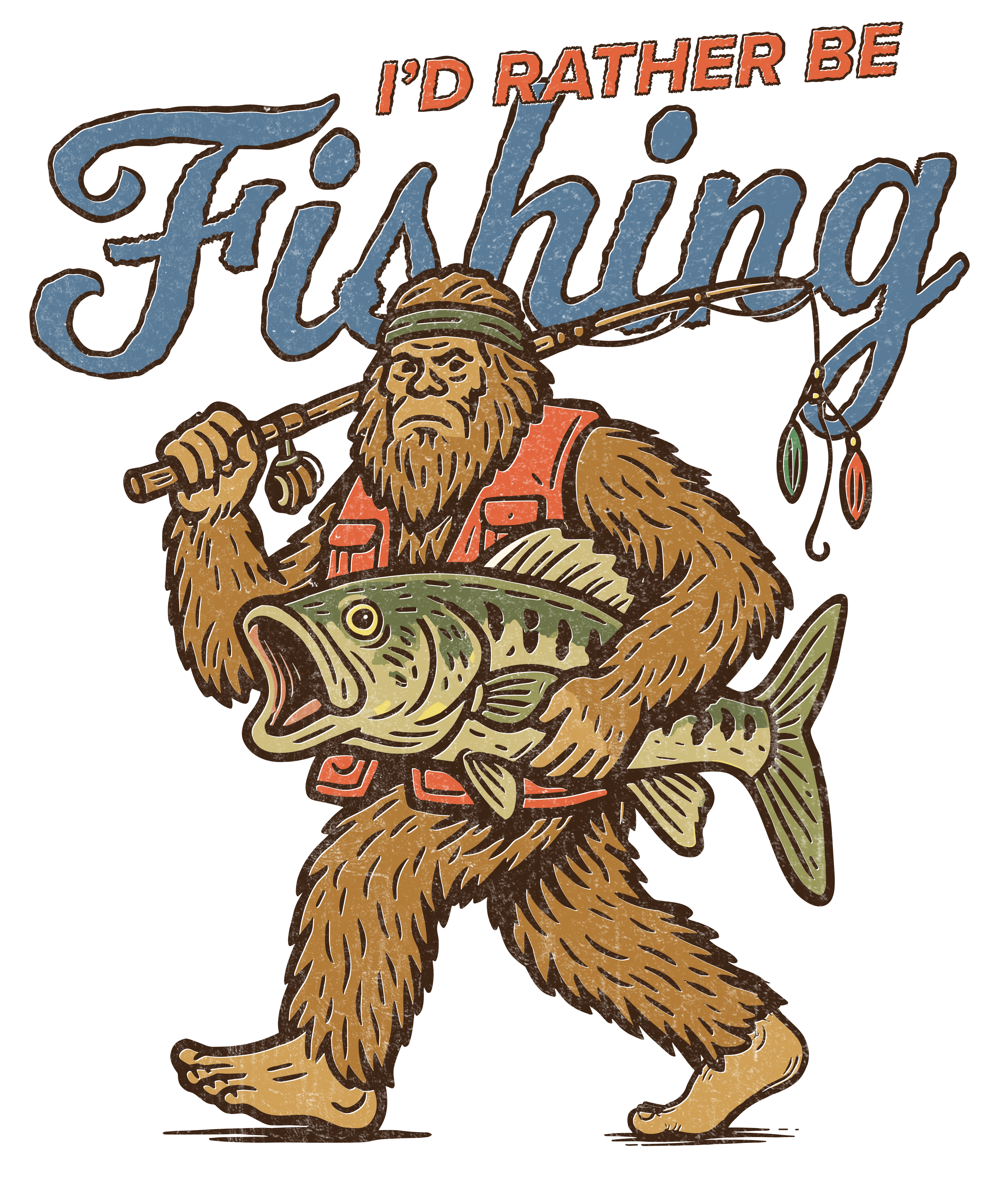 Bigfoot Fishing DTF Transfer