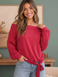 Burgundy Off Shoulder Top