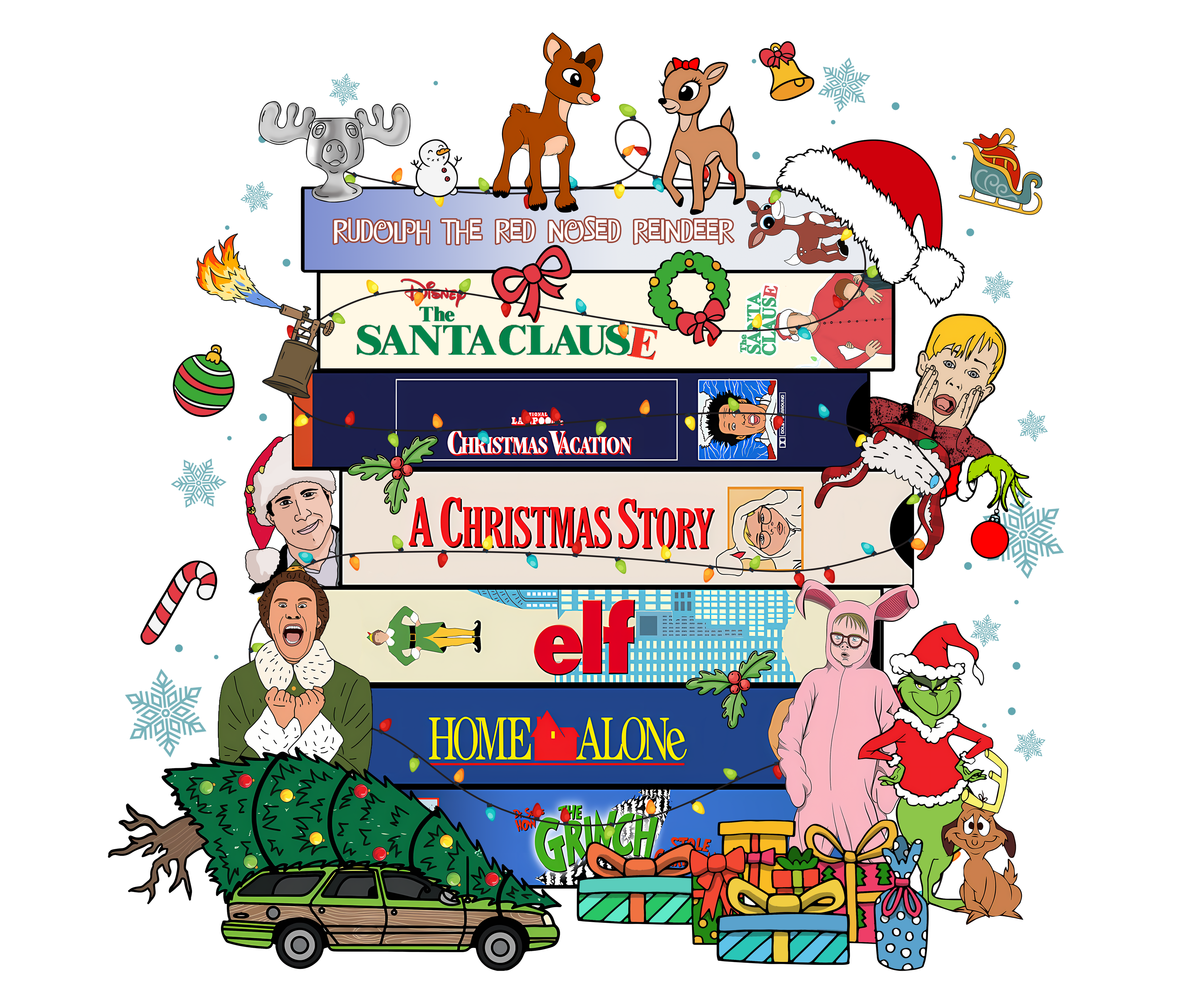 Christmas Movies DTF Transfer