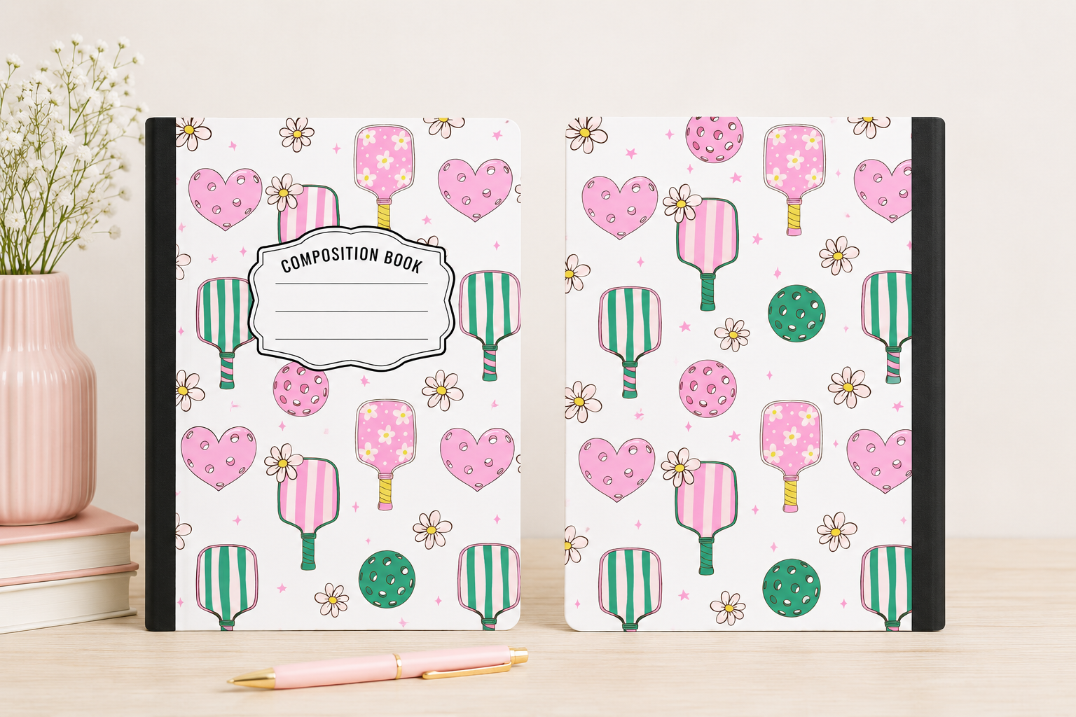 Pickleball Hardcover Composition Notebook