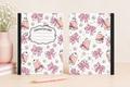 Pink Floral Bow & Pencil Hardcover Composition Notebook