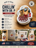 Sippin' & Stylin' Pup Vinyl Sticker