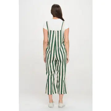 Classic Stripes Print Overalls