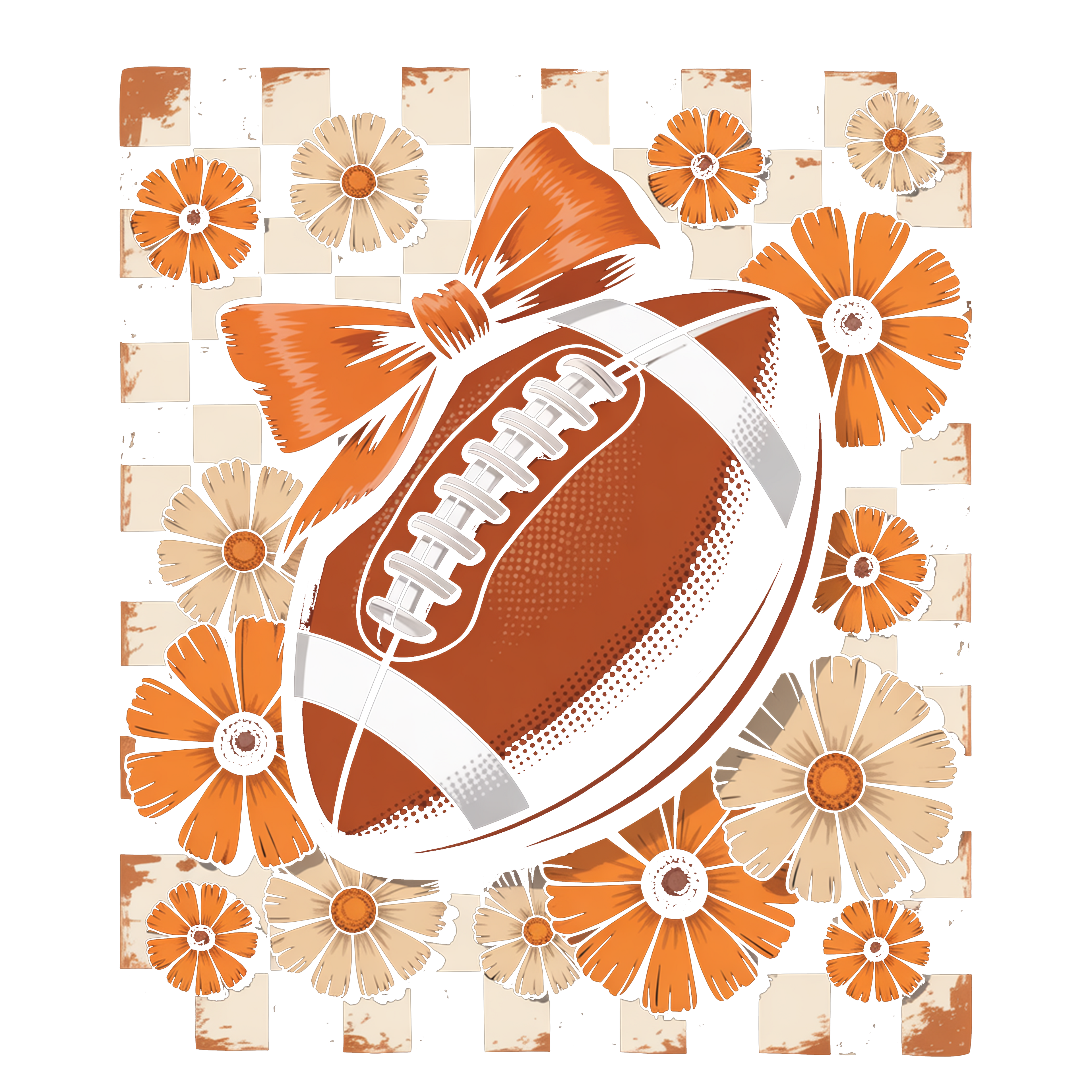 Floral Football DTF Transfer