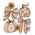 Floral Fall Pumpkin DTF Transfer