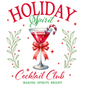 Holiday Spirit Cocktail Club DTF Transfer