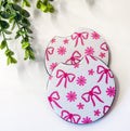 Pink Coquette Flower Car Coasters