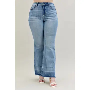Judy Blue High Waist Tummy Control with Release Hem Flare Plus