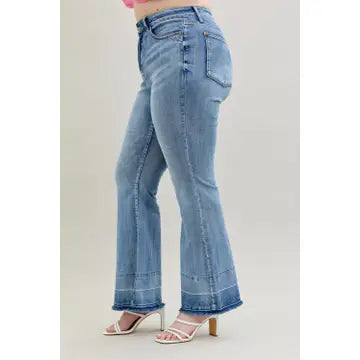 Judy Blue High Waist Tummy Control with Release Hem Flare Plus