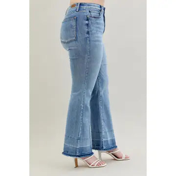 Judy Blue High Waist Tummy Control with Release Hem Flare Plus
