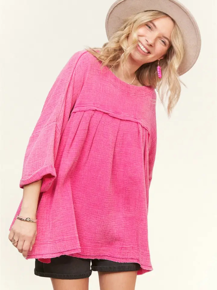 Oversized Mineral Washed Top Raw Vintage