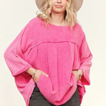 Oversized Mineral Washed Top Raw Vintage