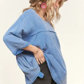 Oversized Mineral Washed Top Raw Vintage