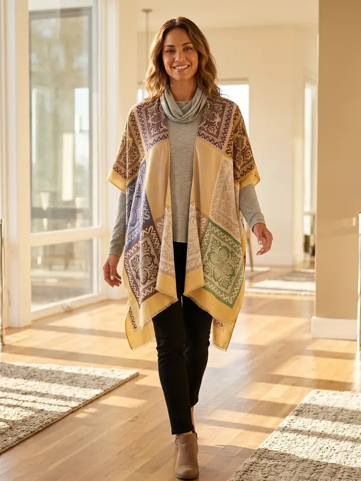 Patchwork Print Kimono
