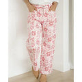 Vintage Pink Floral Denim Pants | Jeans | Wide-Leg Pants