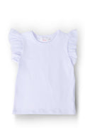 White S/S Ruffle Tee