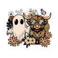 Floral Ghost & Highland DTF Transfer