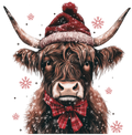 Highland Christmas Cow DTF Transfer