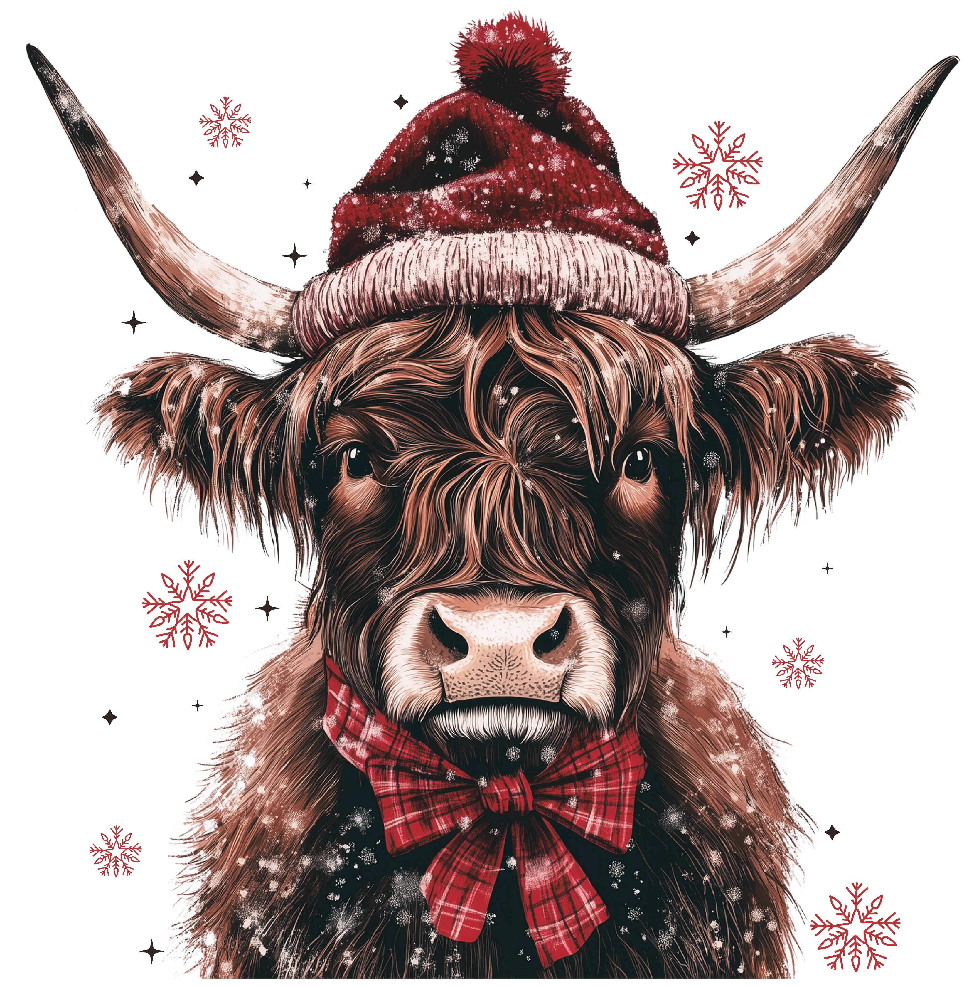 Highland Christmas Cow DTF Transfer
