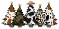 Cowhide Christmas Trees DTF Transfer