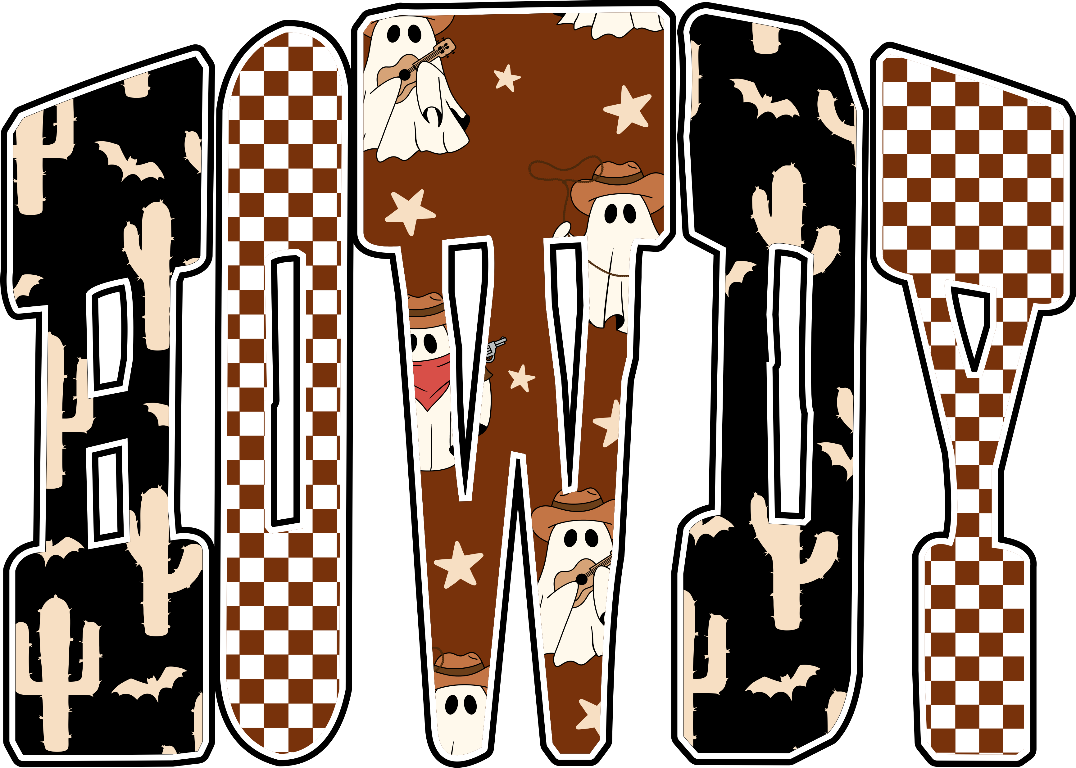 Halloween Howdy Patterned DTF Transfer