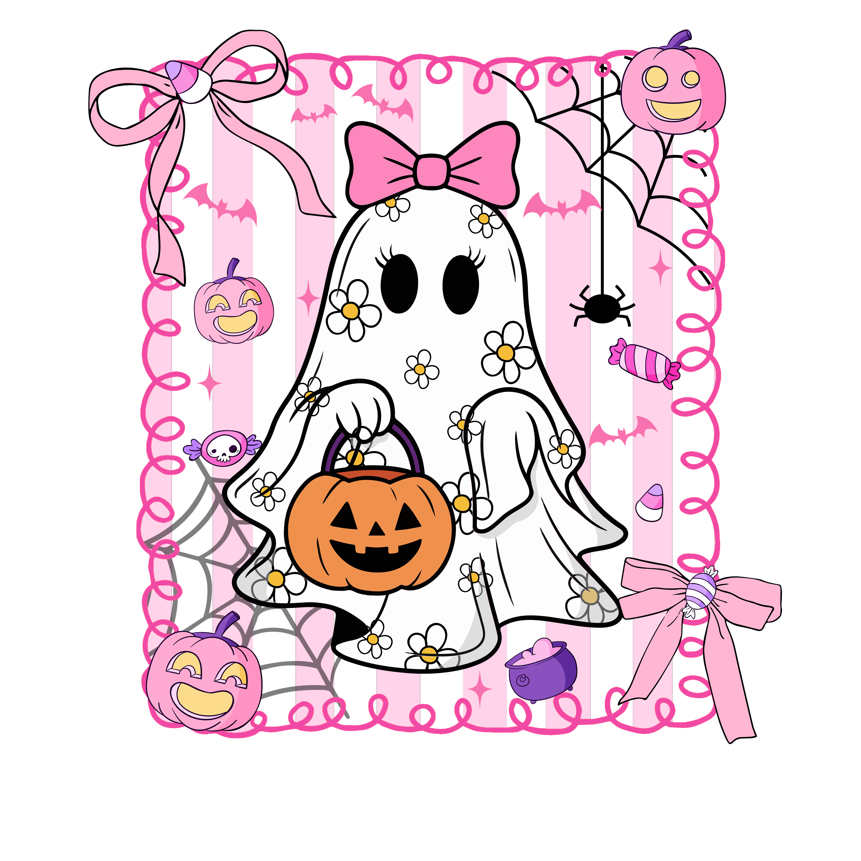 Cute Girly Ghost DTF Transfer
