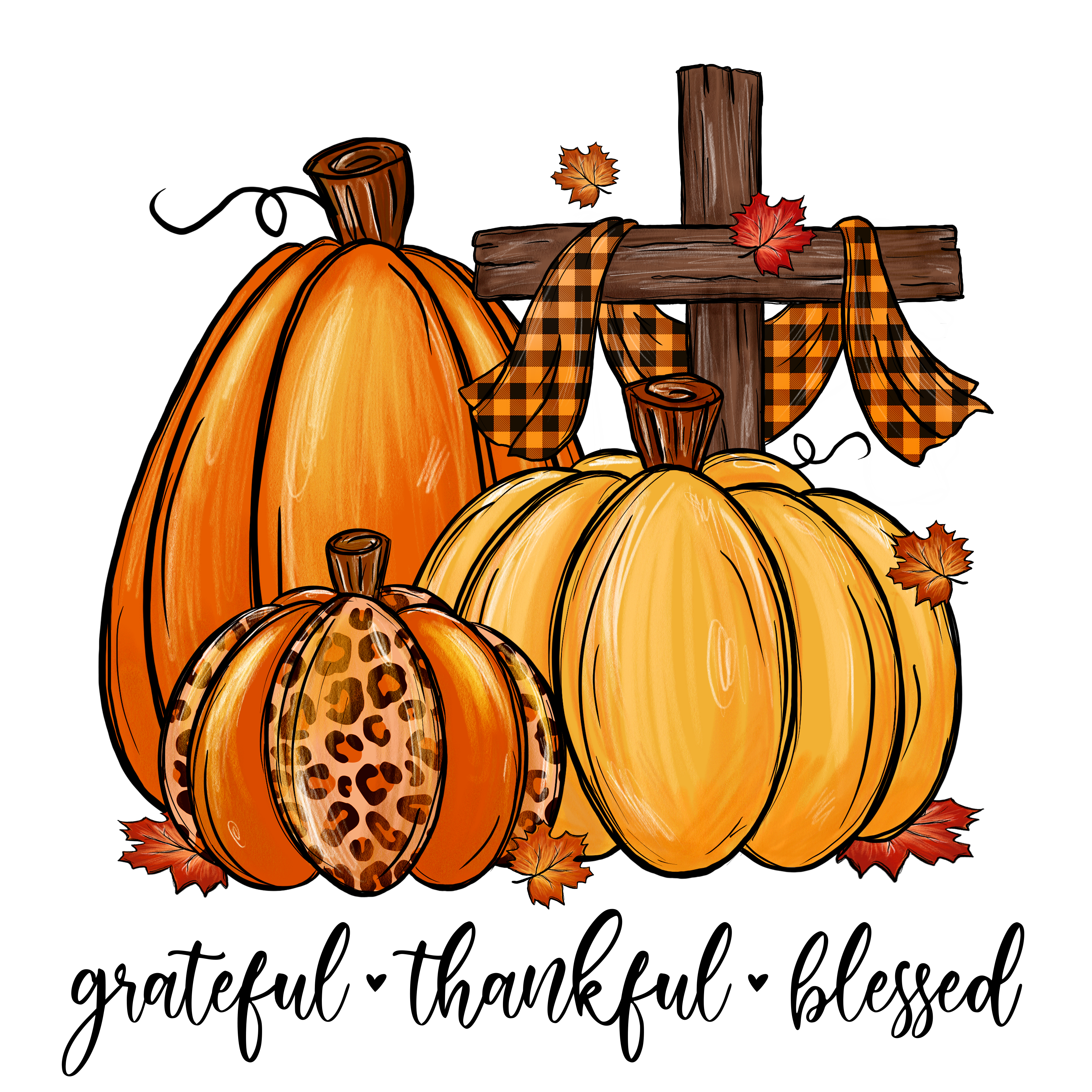 Autumn Grateful Thankful Blessed DTF