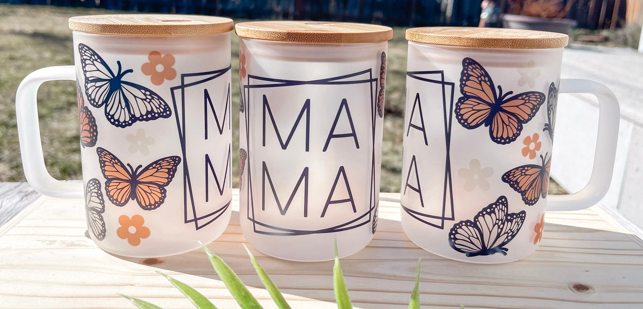 Mama Butterfly Frosted Mug
